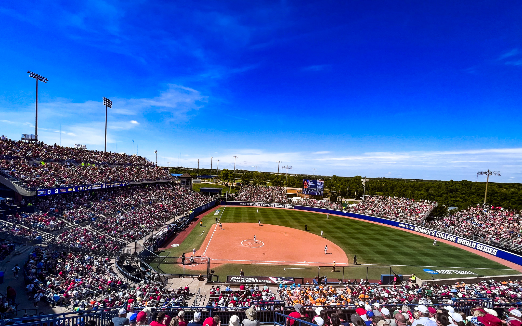 view of the stadium from the top bleachers