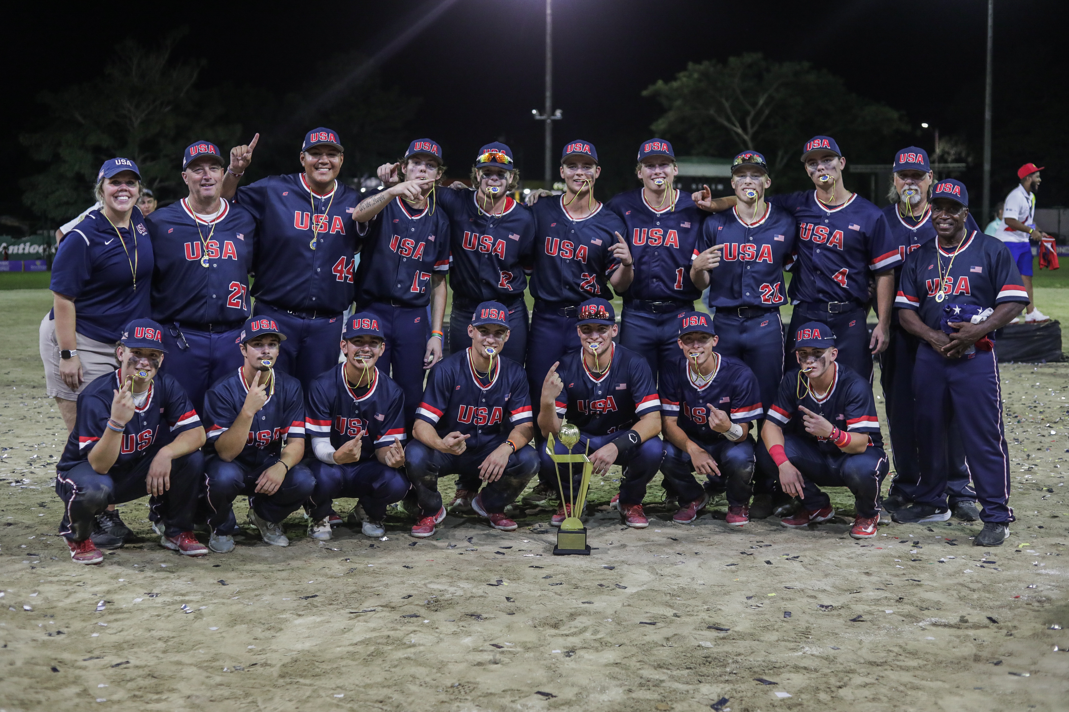 U-18 Men’s National Team clinches 2023 WBSC Pan American Championship gold medal with 6-1 victory over Venezuela, qualifies for WBSC World Cup held later this year featured image